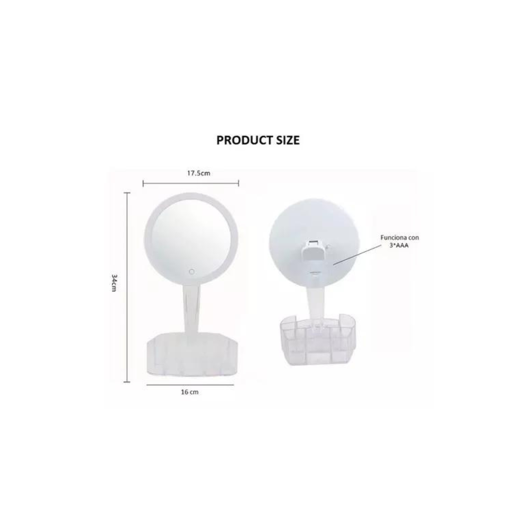 Espejo Luz Led Con Organizador